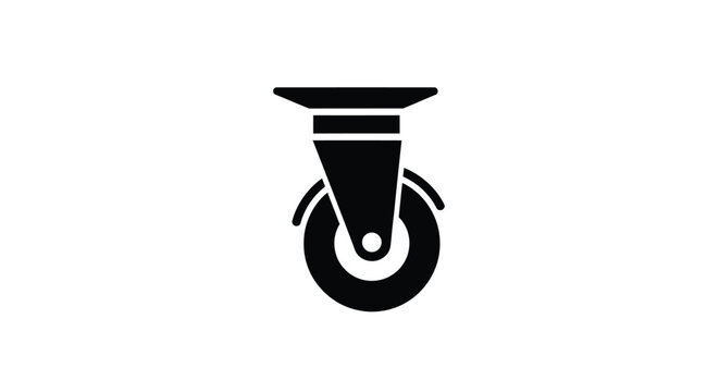 Simple black castor wheel design a minimalist silhouette