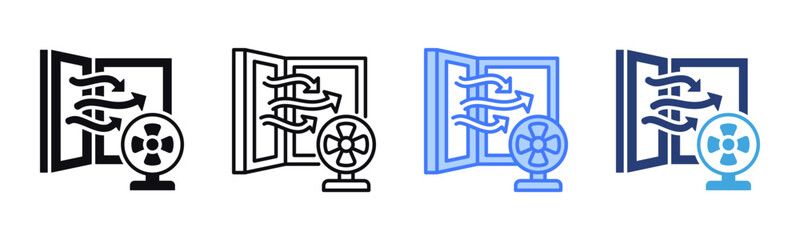 Ventilation icon sheet multiple style collection
