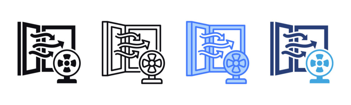 Ventilation icon sheet multiple style collection