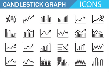 Naklejka premium Market trend candlestick diagram vector collection