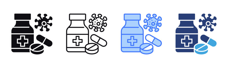 Medication icon sheet multiple style collection
