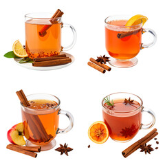 Variety of Spiced Hot Beverages in Cups