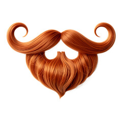 Vibrant Orange Hairy Mustache Illustration