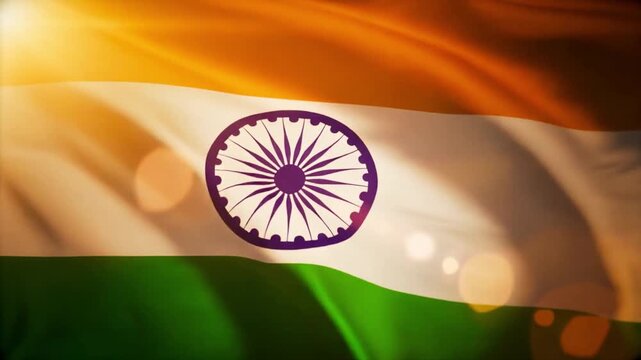 National Flag of India in 4K Featuring Cinematic Saffron White Green Transparency and Realistic Texture