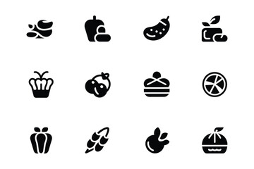 Naklejka premium Food and Produce Icons