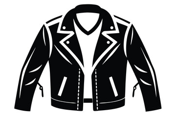 Naklejka premium leather jacket line art silhouette vector illustration