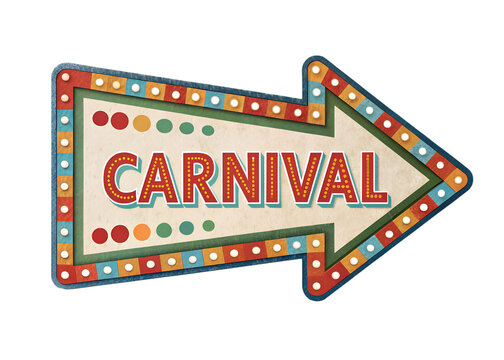 Carnival arrow sign, festive directional, celebration, party, transparent png, holiday decoration