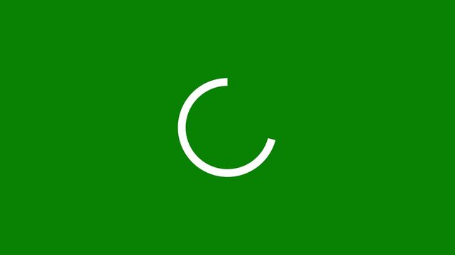 Abstract Green Loading Circle Icon Animation, Smooth Oval Spinner Loop, buffering process, application interface, Waiting for download, Modern Interface Loader on Green screen Background, 4K