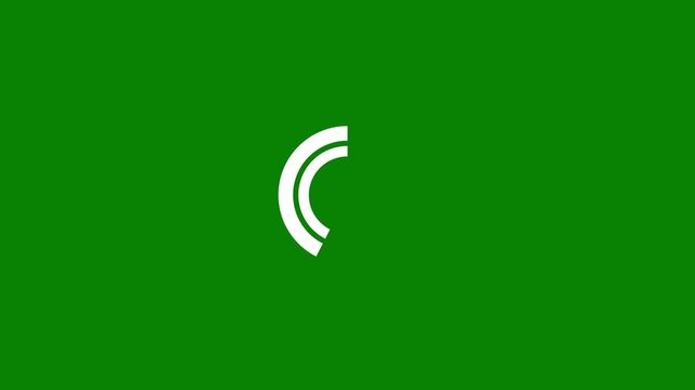 Abstract Green Loading Circle Icon Animation, Smooth Oval Spinner Loop, buffering process, application interface, Waiting for download, Modern Interface Loader on Green screen Background, 4K