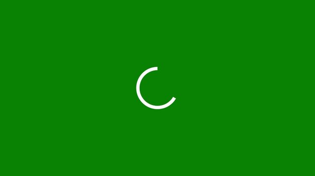Abstract Green Loading Circle Icon Animation, Smooth Oval Spinner Loop, buffering process, application interface, Waiting for download, Modern Interface Loader on Green screen Background, 4K