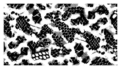 Stylized animal print vector background with leopard spots and textured hexagonal patterns © Logan