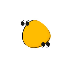 Yellow Abstract Quote Bubble Shape with Stylized Quotation Marks Modern Design Element