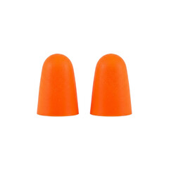 Two orange earplugs On Transparent Background