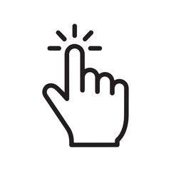 Hand Cursor Tapping Click Gesture Icon &ndash; Finger Press Button Tap Symbol for Touchscreen App Interface Design and User Interaction.