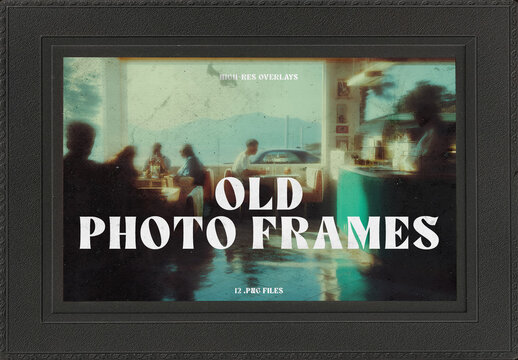 12 Old Photo Frames Isolated Elements. Vintage Torn Paper Borders Cutout Overlays.