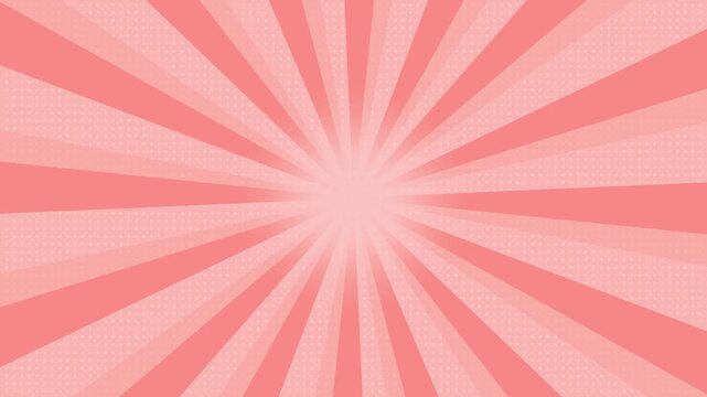 Sunburst soft red modern pop with dot pattern rotating animated background
