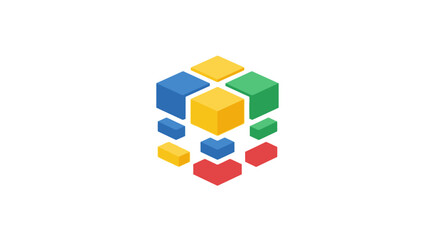 Obraz premium Colorful geometric shapes logo symbol.