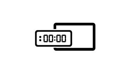Digital Video Recording Stopwatch Icon.
