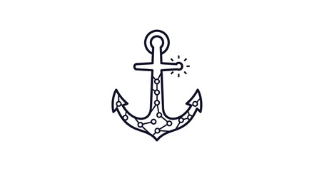 Detailed drawing of a nautical anchor.