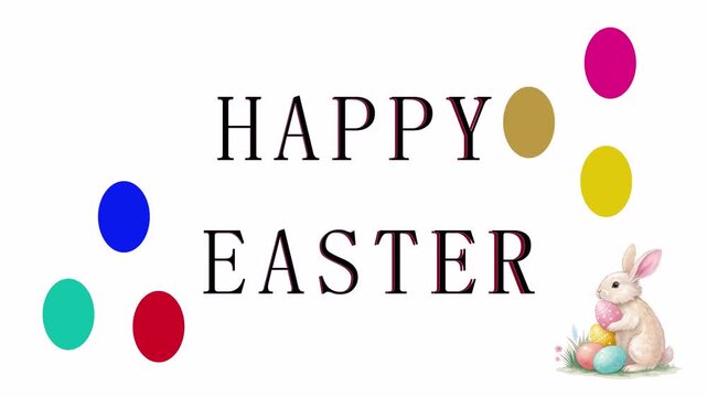 hand type pastel holliday animated frame written easter happy letter colors fresh eggs writs animation colours egg copy space decoration design