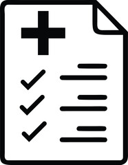 Obraz premium medical report icon. Outline and filled medical report icon from health and medical collection. Line and glyph vector isolated on white background. Editable medical report symbol.
