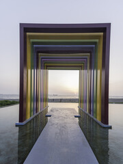 Fototapeta premium Rainbow Tunnel at Kaohsiung Beach, Taiwan