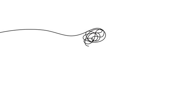 Complex Brain Inside Human Head Continuous Line Art Animation For Psychology