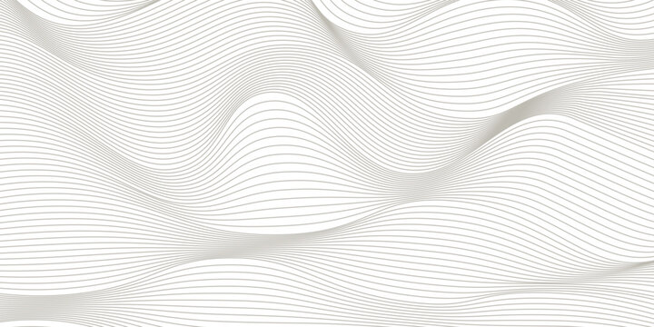 Abstract Golden Wave Pattern of Thin Curved Lines