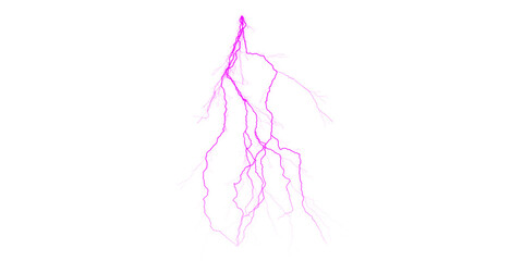 Naklejka premium Vibrant purple lightning bolt electrifies dark background Powerful electric storm energy dramatic thunder strike