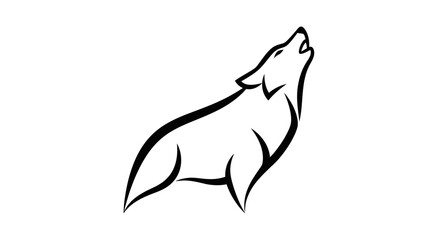 Obraz premium Stylized wolf illustration on white background