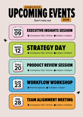 Event Release Calendar Poster with Event Schedule