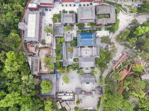 Hongfu Temple Aerial View Overlooking Guiyang Forest