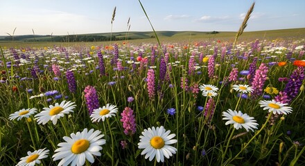 Różne Kwiaty w Ogrodzie Kolorowa Naturalna Kompozycja Wiosenna