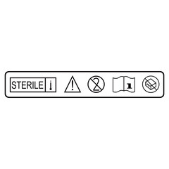 Fototapeta premium Medical Device Symbols Set Sterile Warning No Use Instruction Icon Vector Strip