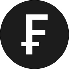 Obraz premium Swiss franc, French Franc symbol. Foreign exchange currency sign. Money coin icons. Vector