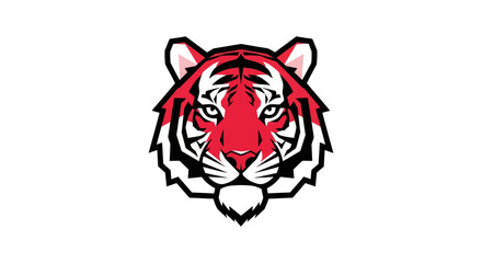Tiger head illustration on white background © Stock