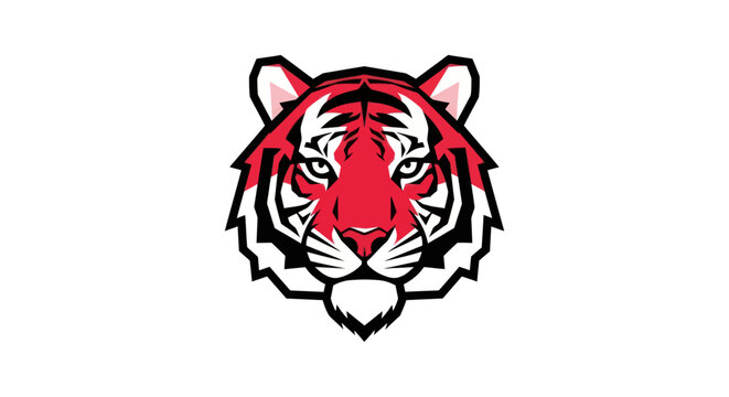 Tiger head illustration on white background