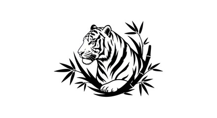 Tiger illustration in bamboo © Stock