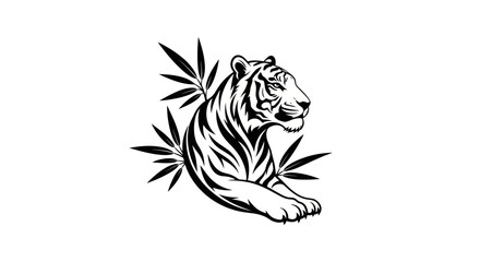 Obraz premium Tiger illustration on white background