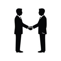 Business Handshake Black Silhouette Icon Illustration