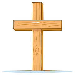 Fototapeta premium Wooden Christian Cross Illustration
