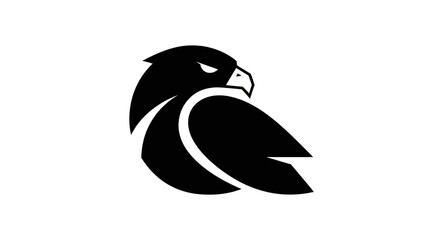 Black hawk logo on white background © Stok