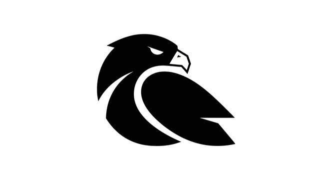 Black hawk logo on white background
