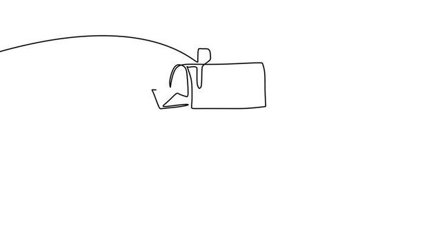 Mailbox with Envelopes Continuous Line Art Animation for Mailing Service