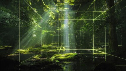 Obraz premium Geometric Art in a Lush Forest