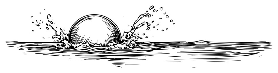 round object hitting water with splash © Kaz