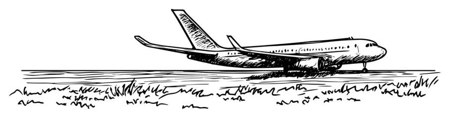 passenger plane taxiing on runway © Kaz