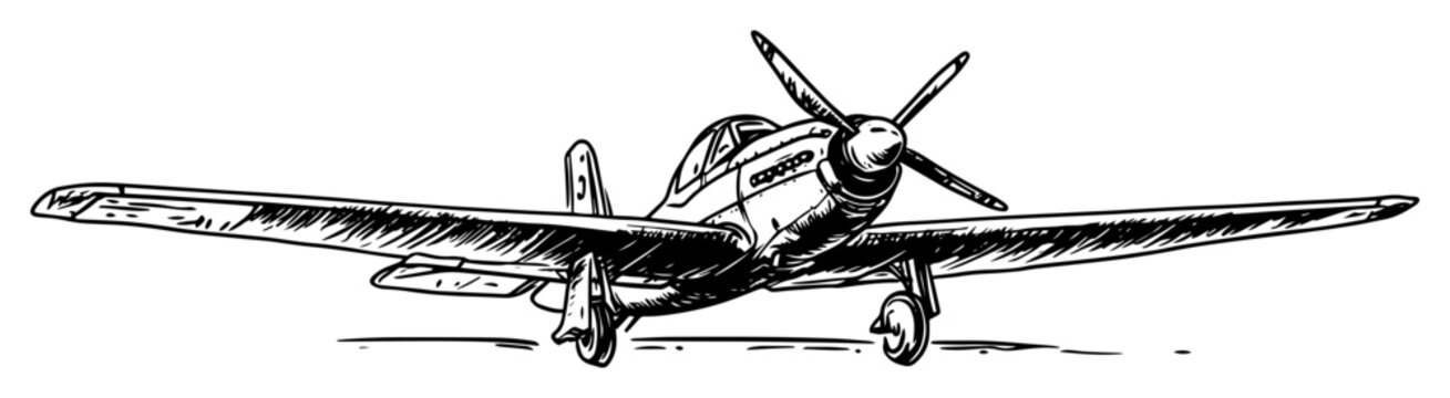 front view of propeller aircraft on runway