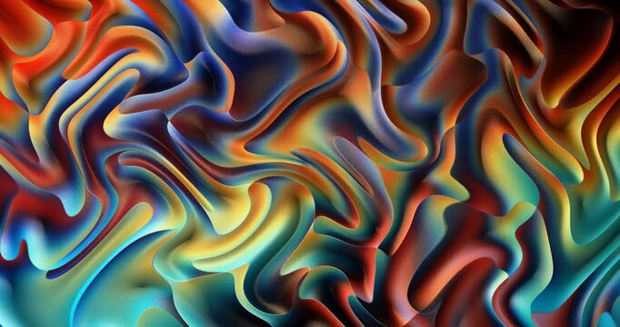 Abstract Psychedelic Liquid Flow Background &ndash; Colorful Fluid Motion Gradient Loop