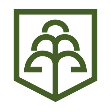 Tree and Shield Icon for Sustainable Growth and Protection.eps